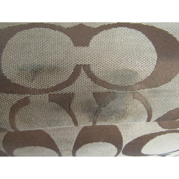 Authentic Coach 21865 Signature Stripe Brown Khaki Diaper Travel Weekender Bag - Picture 7 of 10